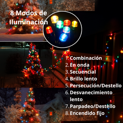Luces de Navidad con Panel Solar